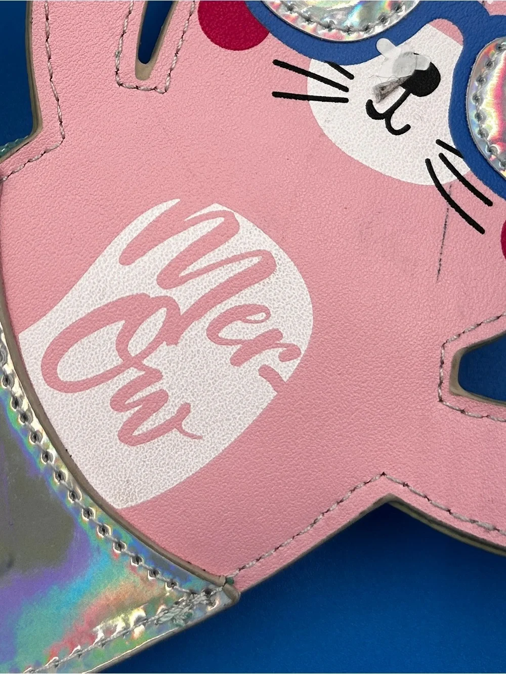 Holographic Mermaid Tail Cat Crossbody Bag - Pink & Iridescent